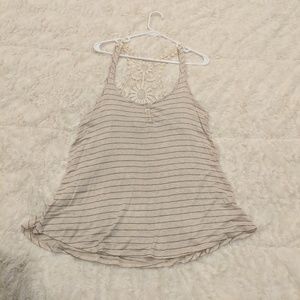 Loose tank with lace back size large